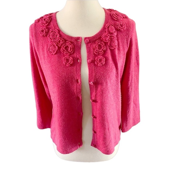 Boden wool blend flower appliqué cardigan - Picture 5 of 6